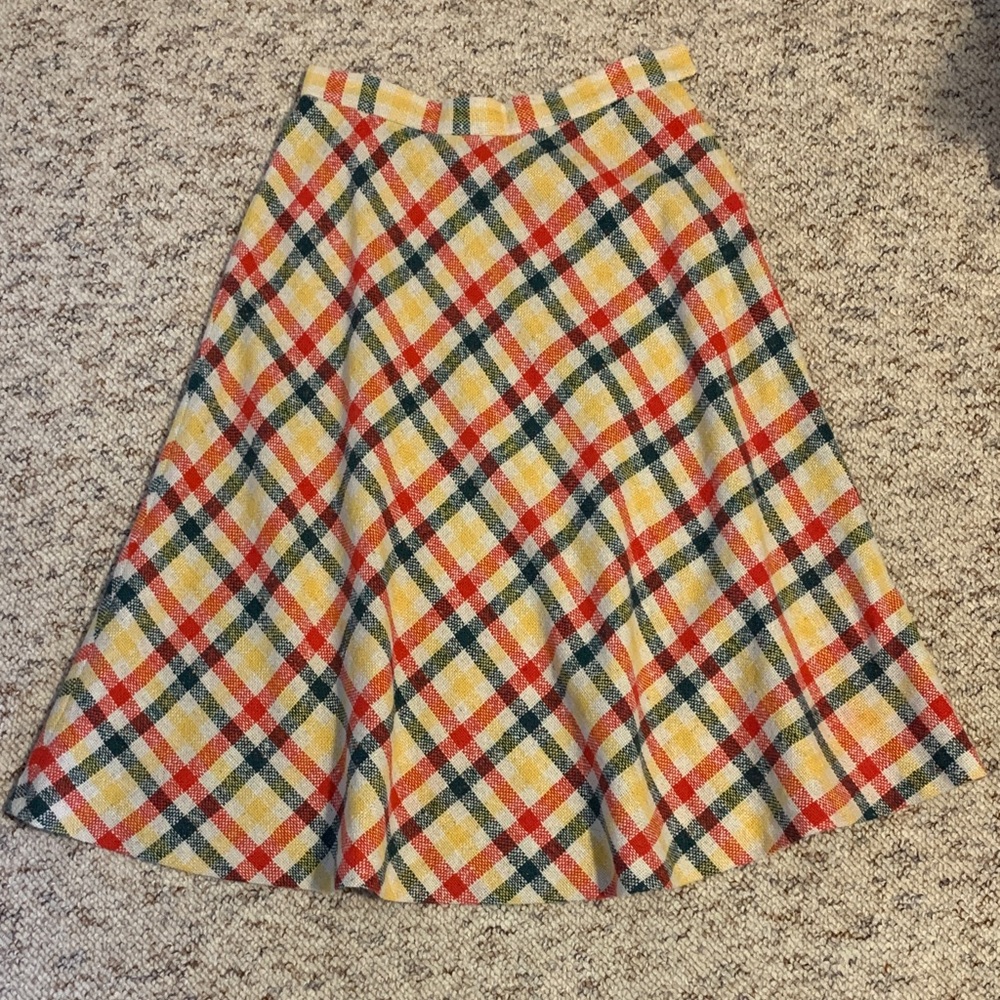 Vibrant Checkered A-Line Skirt